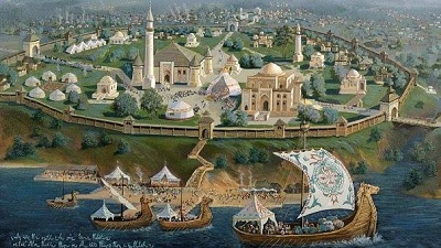 Картина с изобразен град Биляр
