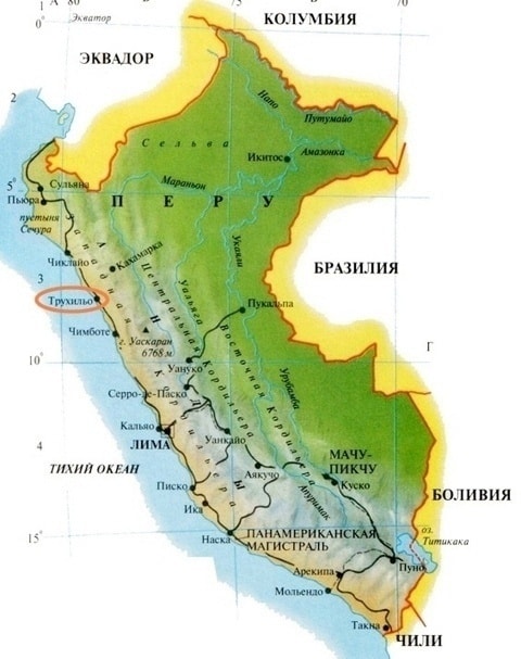 карта племе Моча