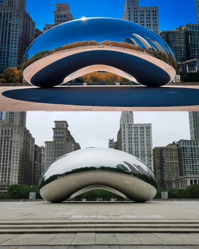 Cloud Gate (Облачната врата ), известен като The Bean (Бобът)
